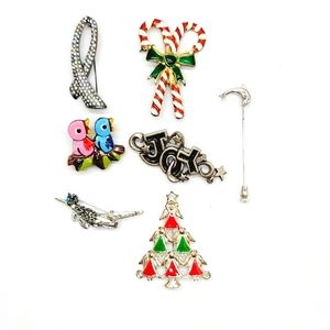 SOLD. 7 Pin Brooches. Vintage Estate Jewelry Lot.